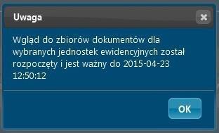 Pojawi się okno Uwaga z