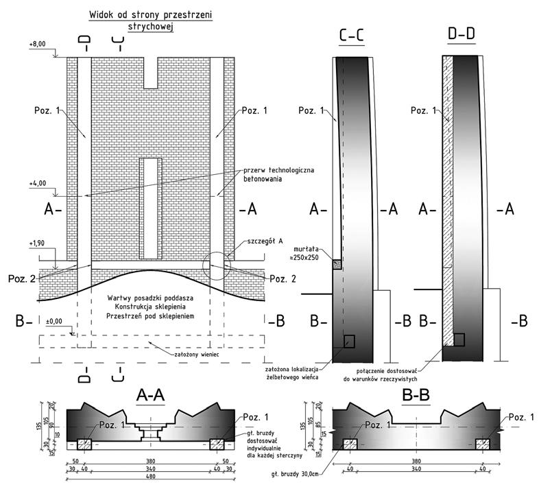 Łaba), 2011 Fig. 7. Strengthening pilaster comparative drawing (authors: M. Gosztyła, M.