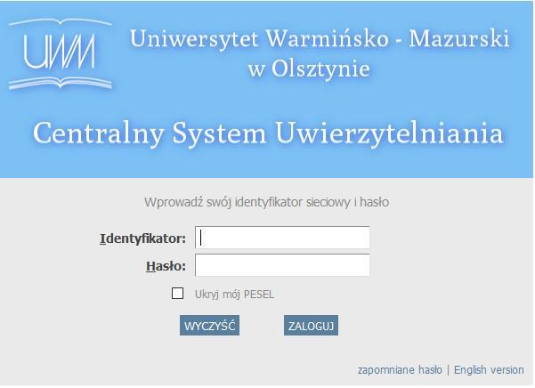 USOSWEB - OŚWIADCZENIE O DOCHODACH WSTĘP LOGOWANIE krok po kroku Aby złożyć wniosek