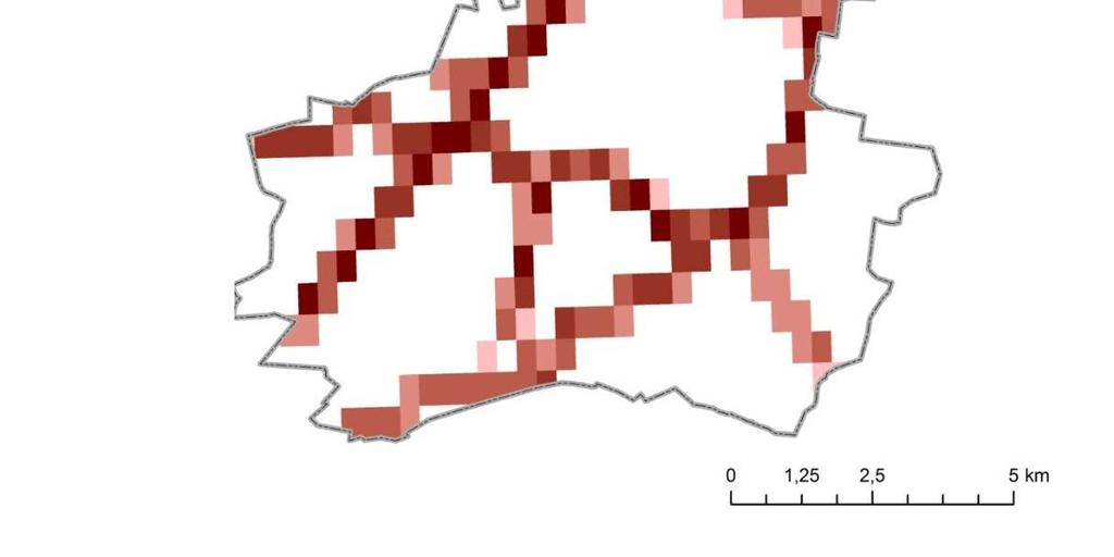 Rysunek 3 Emisja liniowa (drogi krajowe i wojewódzkie) pyłu zawieszonego PM10 w