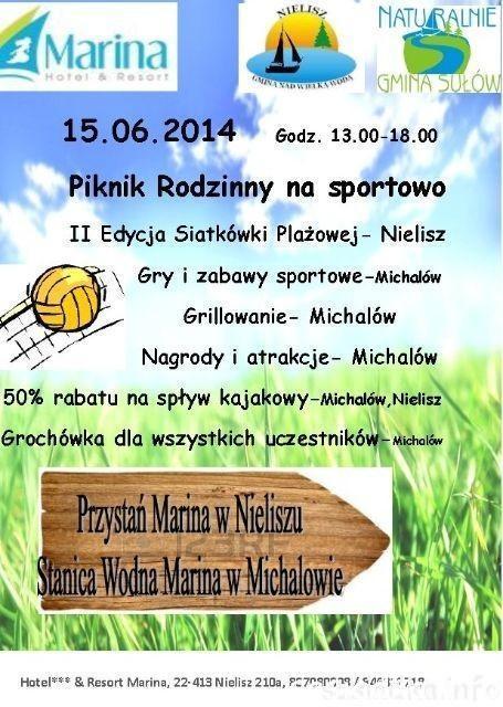 Nielisz zaprasza do zabawę plażową czyli II Edycja Siatkówki Plażowej Organizatorami pikniku jest Hotel Marina w Nieliszu, Gmina Nielisz i Gmina Sułów oraz Stanica Wodna Marina w Michalowie.