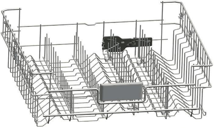 Składane zęby górnego kosza Górny kosz zmywarki wyposażony jest w zęby z systemem stopniowego składania (A), które można opuścić, jeżeli potrzebne jest dodatkowe miejsce na większe naczynia.