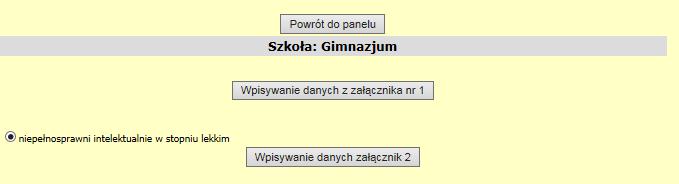 Klikając przycisk Wybierz przy danej szkole pojawia się okno: