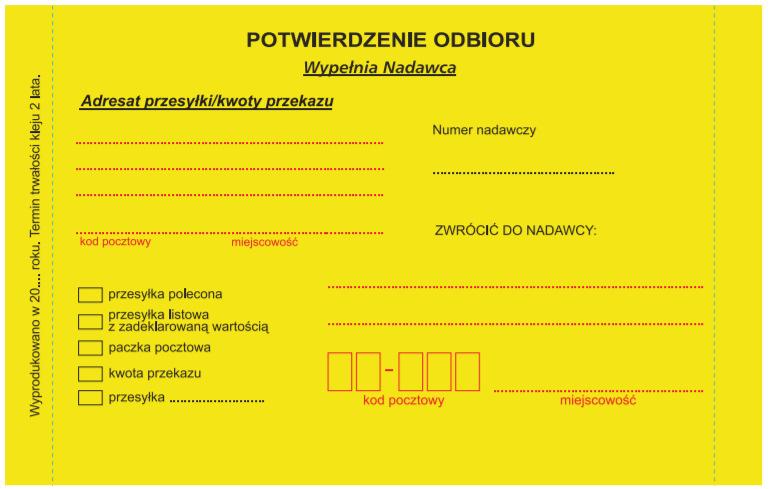 W przedstawionym wzorze ZPO Zamawiający określa, że nadane przez Zamawiającego przesyłki maja być doręczane na zasadach określonych w: - ustawie z dnia 14.06.1960r.