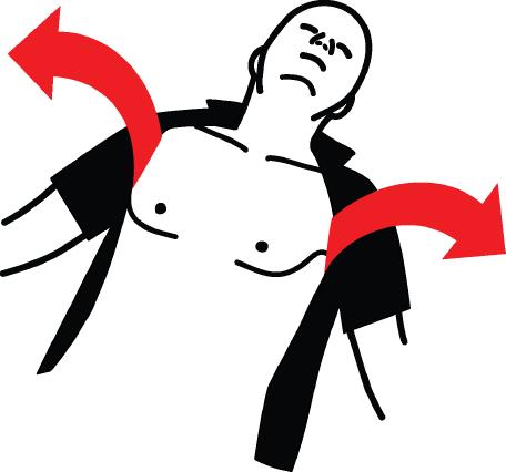 Rozdział 4 Użytkowanie defibrylatora 4 Zdjąć ubranie, w tym bieliznę, z klatki piersiowej pacjenta.
