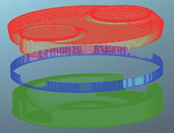 4. Modelowanie procesu spalania w cylindrach silnika 67 tuleja cylindrowa i trzony zaworów nie deformują się, jednak siatka przestrzenna w tym przypadku opisuje samą przestrzeń cylindrową obiektu