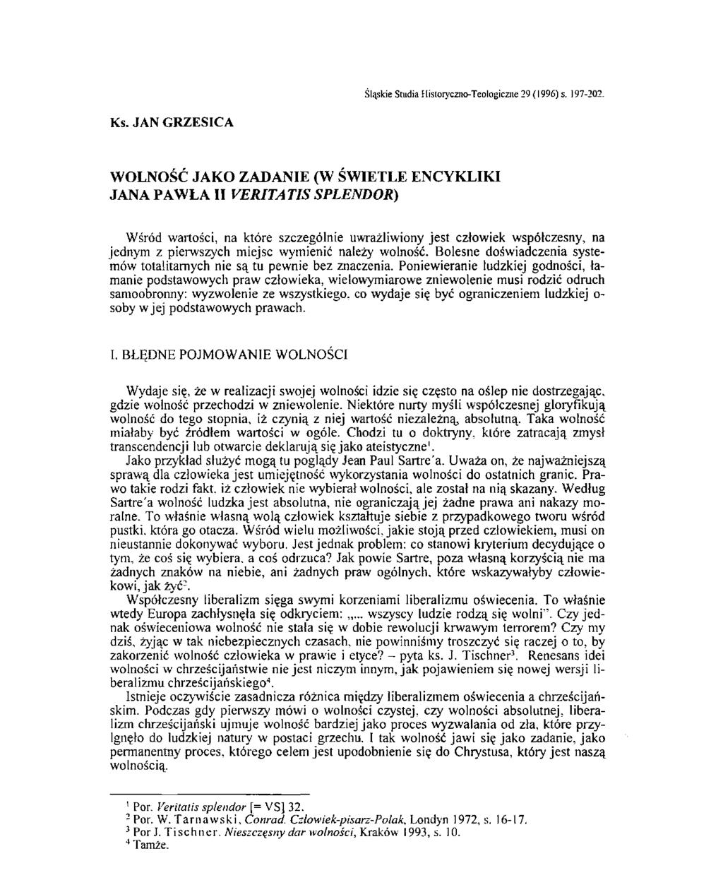 Śląskie Studia Historyczno-Teologicziie 29 (1996) s. 197-209. Ks.