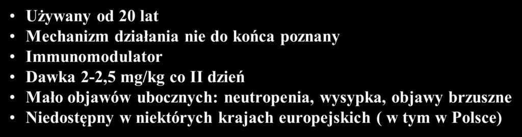 Leczenie sterydozależnego zespołu nerczycowego Zaleca się włączenie leczenia cyklofosfamidem u dzieci z zespołem nerczycowym steroidozależnym i często nawracającym [1B] Zalecana dawka: 2 mg/kg/dobę