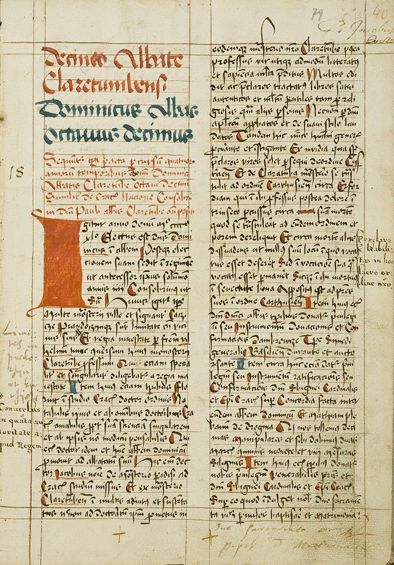 Ryc. 13. Karta zawierająca fragment tekstu o Jakubie z Paradyża, Biblioteka Książąt Czartoryskich, Dział Rękopisów, sygn. 3061 IV, pag.