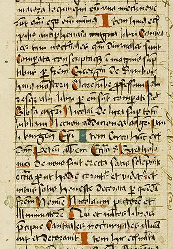 Ryc. 16. Fragment strony zawierającej informacje o Jerzym z Sambora i malarzu Mikołaju, Biblioteka Książąt Czartoryskich, Dział Rękopisów, sygn. 3061 IV, pag. 90.