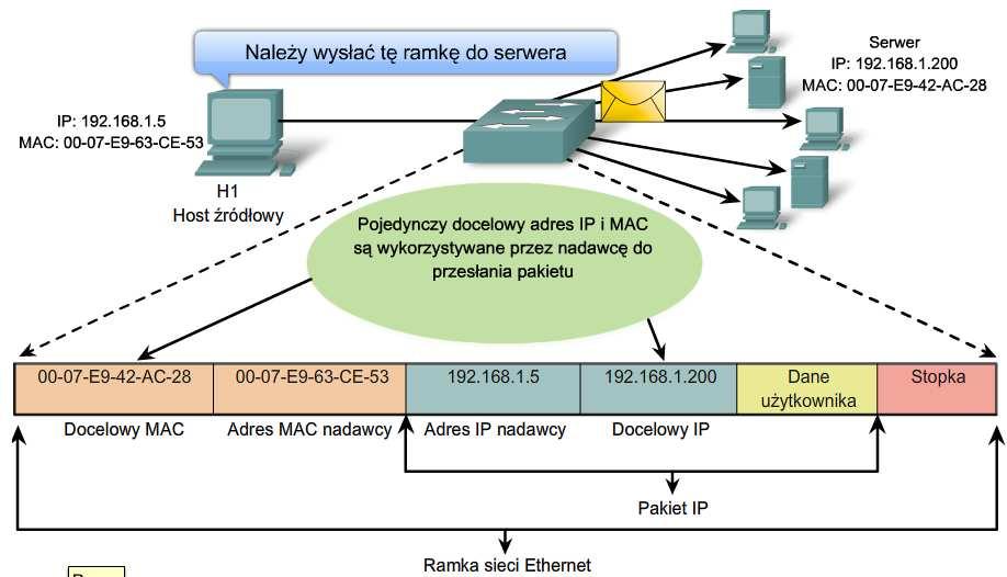 Broadcast 35 Wpływ adresacji warstwy 2 na pracę sięci