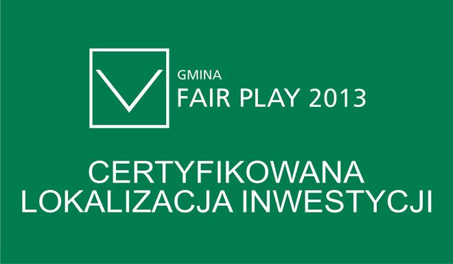 39 gmin nagrodzonych tytułem i certyfikatem Wzór tablicy drogowej z napisem Gmina Fair Play