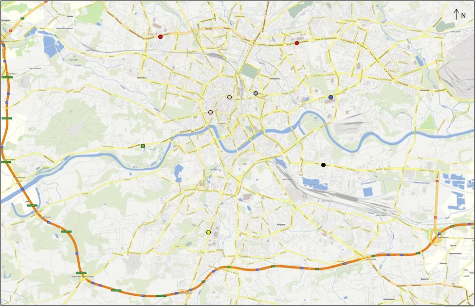 Zlecenie przygotowania danych o strukturze floty pojazdów w Krakowie wraz z danymi o emisji pojazdów weekend Klasy dróg Główna (2x3) Główna z torowiskiem