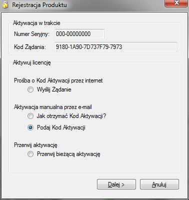 AKTYWACJA MANUALNA ZA POMOCĄ E-MAIL WYSŁANIE KODU ŻĄDANIA. Rys. 1d Schemat rejestracji TOOLS4REVIT.