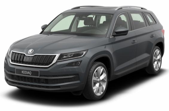 ŠKODA Kodiaq Style Kolor: Szary Quartz Metalizowany Wersja wnętrza: Czarny Silnik: 2,0 TDI 140 kw (190 KM) 7-biegowa automatyczna 4x4 Wyposażenie dodatkowe: 1.