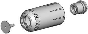 UWAGA: Aby umożliwić stosowanie opcjonalnych deflektorów stożkowych, należy wymienić uchwyt elektrody dostarczony z pistoletem.