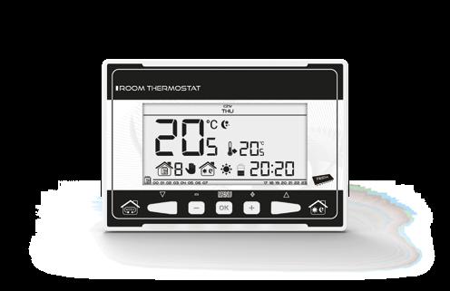 Elementy rozbudowy systemu: ST-294 v1 Przewodowy REGULATOR POKOJOWY ST-292 v3 Przewodowy REGULATOR POKOJOWY Obudowa: Biała lub Czarna Funkcje: