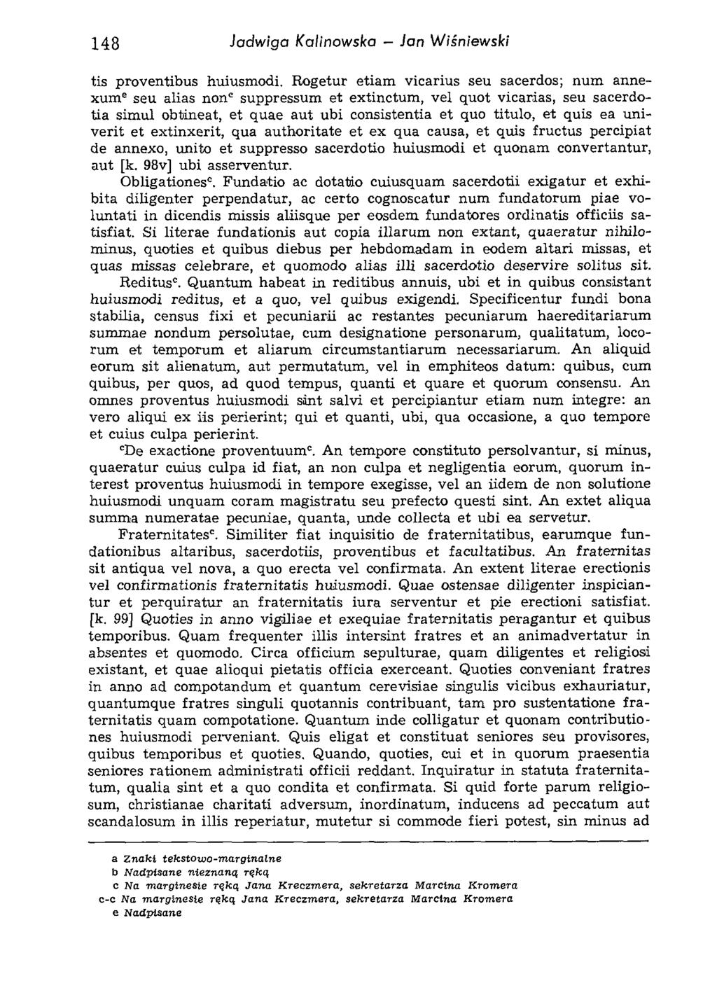 148 Jadwiga Kalinowska - Jan Wiśniewski tis proventibus huiusmodi.