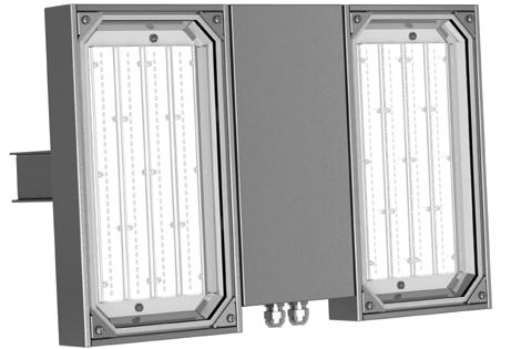 OPRAWY PRZECIWWYBUCHOWE EXPLOSIONPROOF LIGHT FITTINGS EXL380LED ZONE 2,22 II 3G Ex na IIC T4 Gc II 3D Ex tc IIIC T100 C IP66/67 Dc HIGH OUTPUT LED OPTICS ZONE 2&22 IP65 Przeciwwybuchowa, nierdzewna