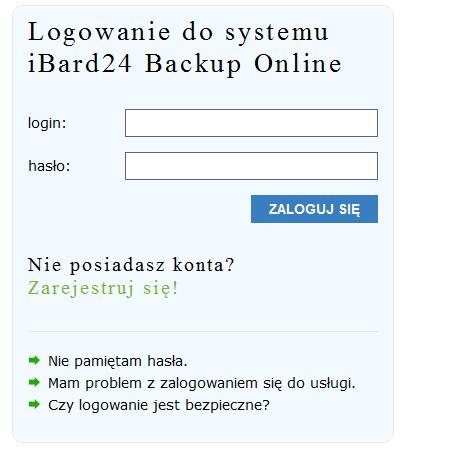 Jeżeli wpiszesz złe hasło możesz skorzystać z opcji Odzyskaj hasło.