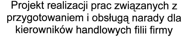 Lista priorytetowych zadań związanych z organizacją narady. IV. Projekt zaproszeń w języku polskim i obcym dla kierowników filii. V.