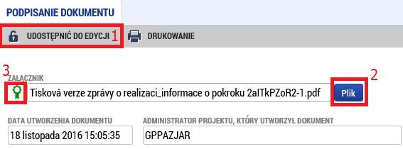 Po sfinalizowaniu zostanie aktywowana zakładka podpisanie dokumentu, gdzie jest wersja do druku raportu cząstkowego.