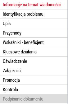 Raport cząstkowy z realizacji zawiera kilka zakładek: Informacje o raporcie (Informacje na temat wiadomości) Na tej zakładce jest tylko kilka obowiązkowych pól.