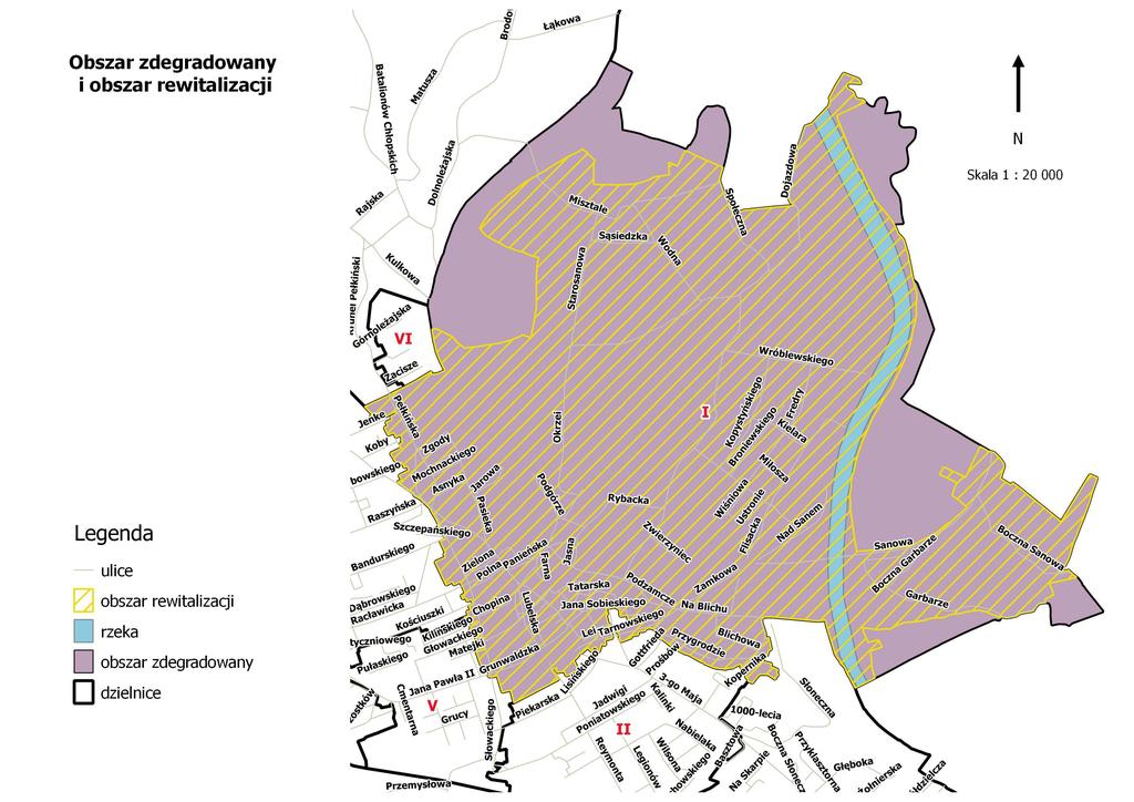Proponowany obszar rewitalizacji ma powierzchnię 6,21 km 2, w związku z czym stanowi niecałe 18% (17,94%) powierzchni gminy i jest