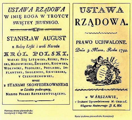 Konstytucja 3 Maja miała zapobiec nieuchronnemu upadkowi Rzeczpospolitej Obojga Narodów, znieść liberum veto, wolną elekcję oraz przywileje dla drobnej szlachty.