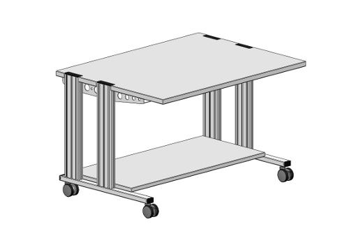 19 Mobilne stanowisko doświadczalne IMS, SybaPro, 1200 mm ST7200-3U 1 Mobilny, wykonany z profili aluminiowych wózek mechatroniczny z został zaprojektowany specjalnie do montażu w nim systemów