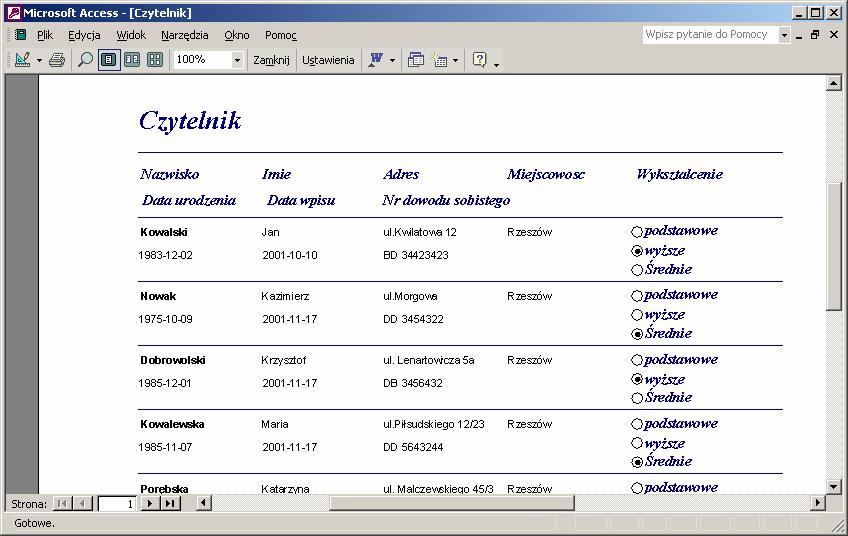 Formanty dynamiczne w raportach