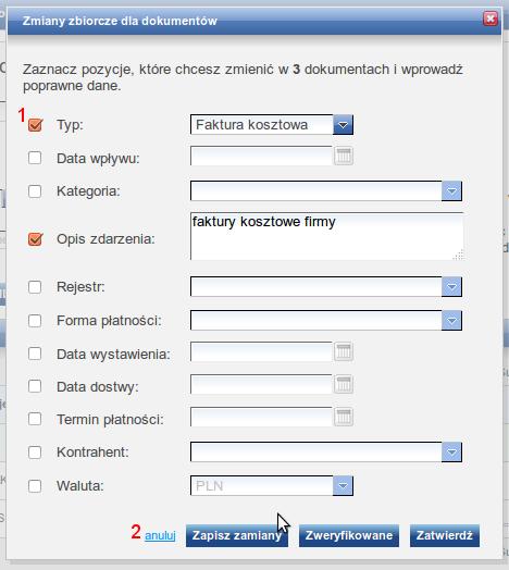 ksiegowości można usunąć wybrany dokument firmy. Zaakceptuj dokument jako koszt (7) jeśli firma dodała dokument jako fakturę kosztową a nie jest to koszt, to księgowość może ten koszt odznaczyć.