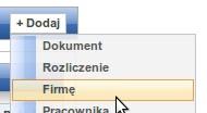 Dodanie nowego konta dla Firmy Każda Firma ma dostęp do