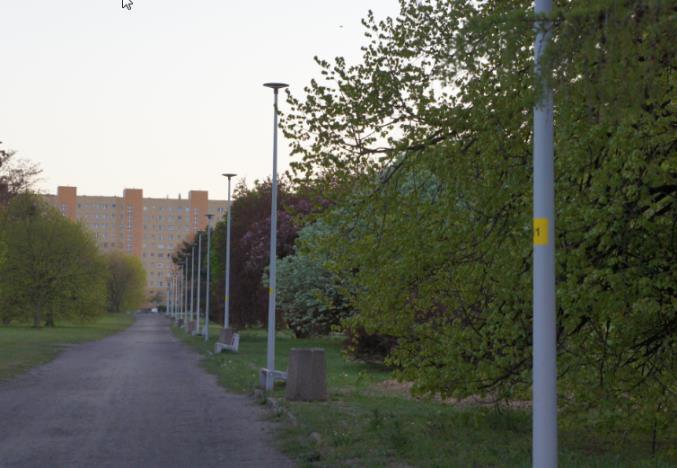 Oświetlenie uliczne Park Jana Pawła II - Gdańsk-Zaspa Informacje o projekcie Przed modernizacją Po modernizacji Moc zainstalowana 1,68 kw 1,32 kw Liczba lamp 24 25 Liczba punktów świetlnych (oprawy)
