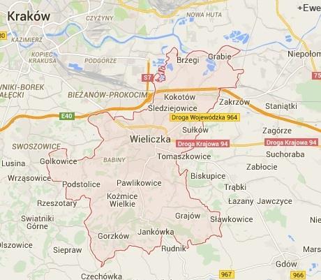 Rysunek XI.2. Wieliczka - ogólny plan gminy Źródło: (Google Maps, 2015) Wieliczka to jedno z najczęściej odwiedzanych miast Małopolski. Przykładowo, w roku 2013 kopalnia w Wieliczce gościła 684,2 tys.