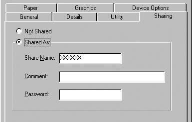 . Kliknij pozycję File and Print Sharing (Udostępnianie plików i drukarek) w menu Configuration (Konfiguracja). 4. Zaznacz pole wyboru I want to be able to allow others to print to my printer(s).