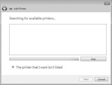 Jeśli drukarka współdzielona zostanie znaleziona, kliknij jej ikonę i przycisk Next (Dalej).