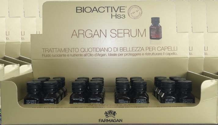 BIOACTIVE HS3 Serum Arganowe 100ml Wygładzające i upiększające serum z olejkiem arganowym, wzbogacone olejkiem z siemienia lnianego. Nawilża i wygładza włosy.