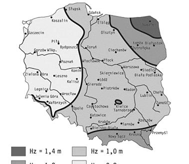 Roboty ziemne Dobór głębokości posadowienia fundamentów Głębokość posadowienia fundamentów pod słupki ogrodzenia jest dobierana indywidualnie.