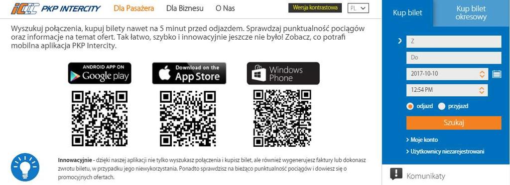 html ) Tak jak wspominaliśmy, każdy przewoźnik ma osobny system sprzedaży biletów, więc ta promocja dotyczy tylko pociągów spółki PKP Intercity