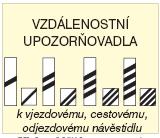 Nejvzdálenějńí vzdálenostní upozorňovadlo má tři bílé trojúhelníky, nejbliņńí má jeden bílý trojúhelník. 2.