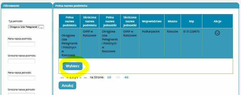 Klika y strzałe zkę w kółe zku Następ ie klika y przy isk Wybierz