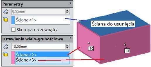 grubości. Prostopadłościan: zamodeluj prostopadłościan o bokach100 75 50.