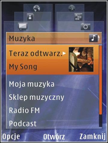 20 Menu multimediów Za pośrednictwem menu multimediów można uzyskać dostęp do najczęściej wykorzystywanych materiałów multimedialnych. Wybrane materiały są pokazywane w odpowiedniej aplikacji. 1.