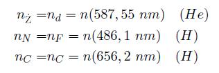 Liczba Abbego Wprowadzamy 3. długość fali (Ż), pomiędzy C i N.