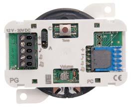 1 mm²... 1 mm² 5 AWG 26-28 Napięcie zasilania 12 V... 3 V DC Prąd spoczynku maks. 12 ma Prąd pracy maks. 2 ma Ciśnienie akustyczne typ. 8 db (A) Zakres temperatur C... + 65 C Widok z tyłu 22.