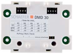 DMD 3 H1 Piętrowskazywacz z matrycą punktową, poziomo Opis Piętrowskazywacz z matrycą punktową o wysokości znaków 3 mm Mocowanie DMD 3 H1 Klips Okno Zgrzewane śruby M3 x 1 Napięcie zasilania Pobór