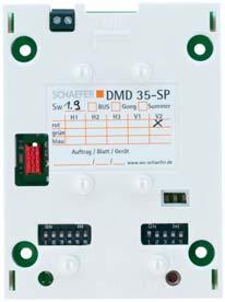 DMD 35 SP V2 Piętrowskazywacz z matrycą punktową, SCHAEFER Panel-Bus, pionowy Opis Piętrowskazywacz z matrycą punktową o wysokości znaków 35 mm Mocowanie DMD 35 SP V2 Zgrzewane śruby M3 x 1 Napięcie