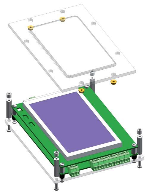 LCD LCD 24-2VP Piętrowskazywacz LCD 24, pionowy 172 147 ±.1 137 ±.1 113 37 2(3) Zgrzewane śruby M3 x 1 Zgrzewane śruby M3 x 8 63 Zabudowa 43 ±.1 53 ±.1 59 ±.