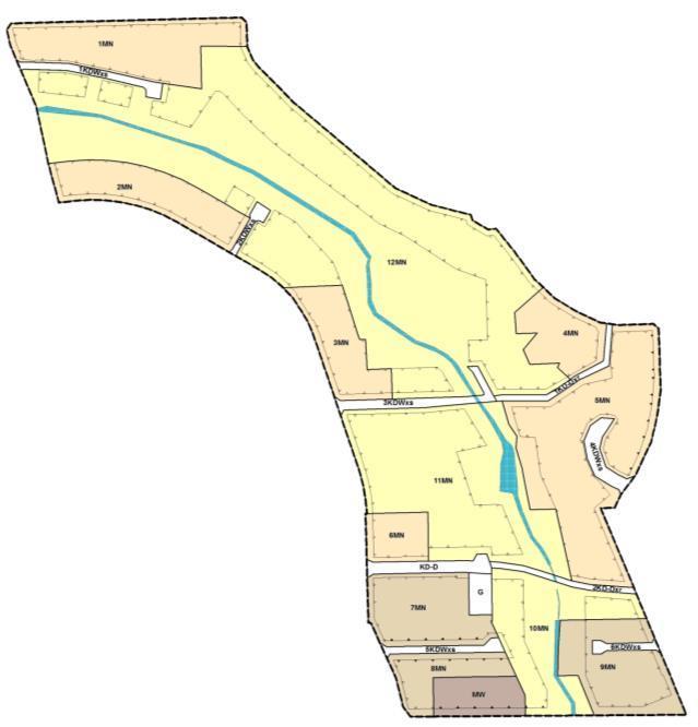 Projekt mpzp sposób zagospodarowania WS max 14%, min 1800m 2 WS max 25%, min 1000 m 2 ; BL -